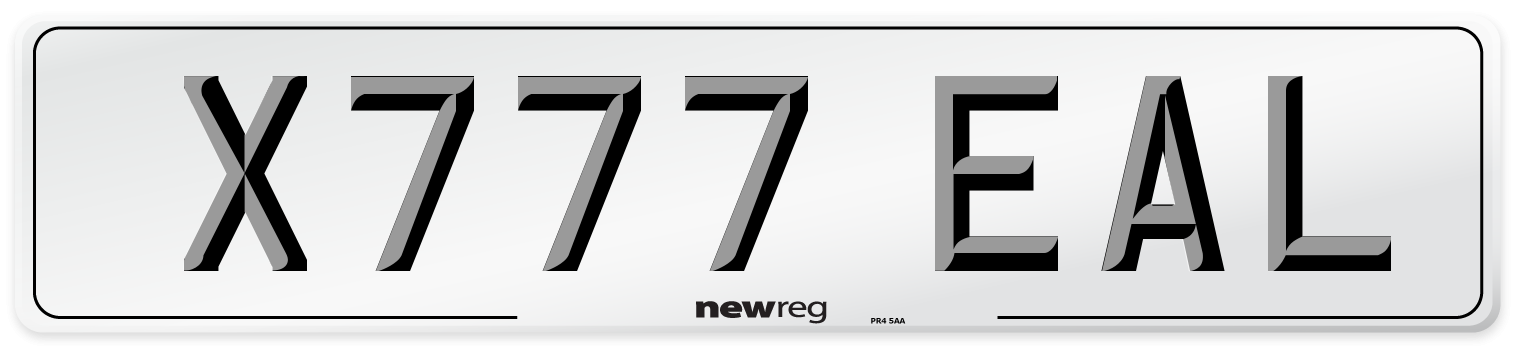 X777 EAL Number Plate from New Reg